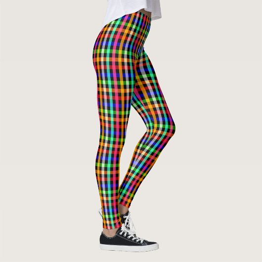 Kariertes Design von Black Multicolored Gingham Leggings