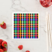 Kariertes Design von Black Multicolored Gingham Serviette (Beispiel)