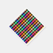 Kariertes Design von Black Multicolored Gingham Serviette (Ecke)