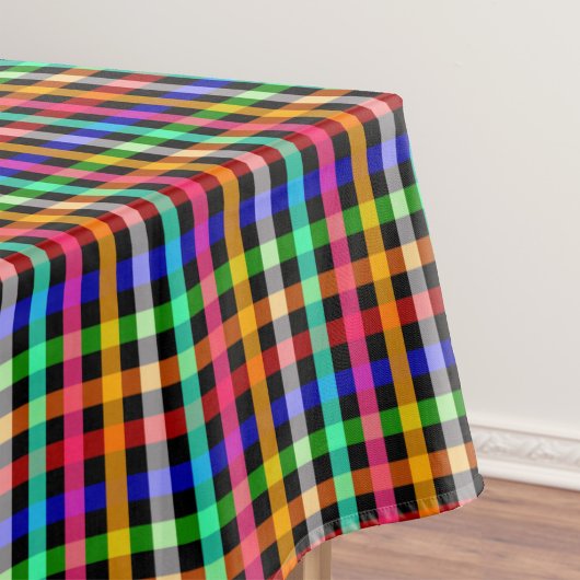 Kariertes Design von Black Multicolored Gingham Tischdecke