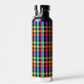 Kariertes Design von Black Multicolored Gingham Trinkflasche (Rechts)