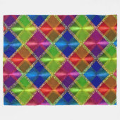 Kariertes Design von Blue Red Green Glitzer Fleecedecke (Vorderseite (Horizontal))