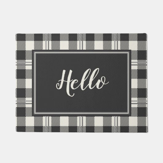 Kariertes Doormat-Design von Hello Buffalo Fußmatte (Vorderseite)