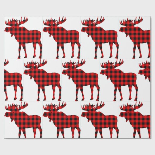 Kariertes Elch-Verpackungs-Papier Geschenkpapier (Flach)
