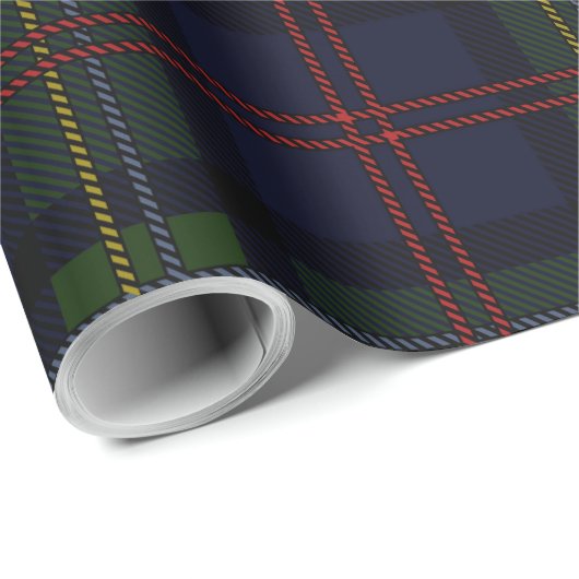 Kariertes Elegantes Rustikales Classic Holiday Tar Geschenkpapier (Rolleneckpunkt)