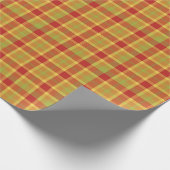 Kariertes Erntegold Geschenkpapier (Ecke)