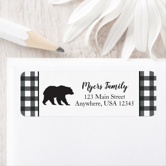 Kariertes Etikett für karierte Rücksendeadresse ei (Insitu)