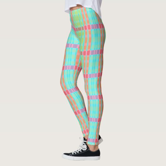 Kariertes farbiges Licht Leggings (Links)