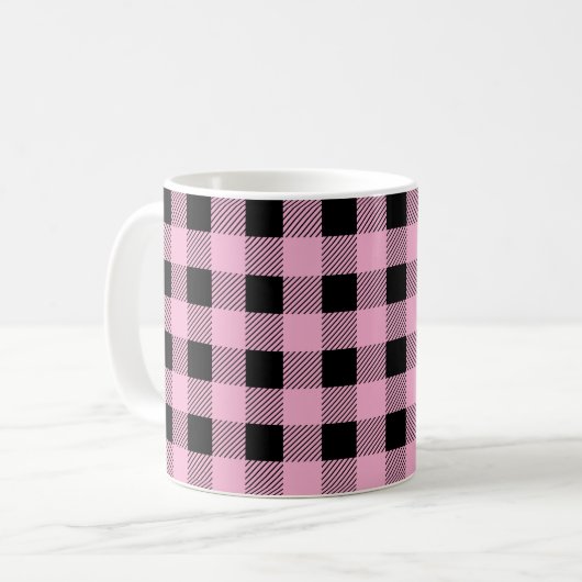 Kariertes Farbmuster Kaffeetasse (Vorderseite Links)