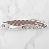 Kariertes Farbmuster Rot und Beige Kellnermesser (Vorderseite)