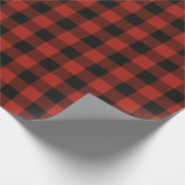 Kariertes festes Red & Black Buffalo Geschenkpapier (Ecke)