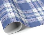 Kariertes, festes, stylisches, helles Blau und Wei Geschenkpapier (Rolleneckpunkt)