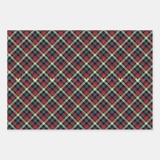 Kariertes, festes, stylisches Multi-Dunkel-Farbmus Geschenkpapier Set (Vorderseite 3)