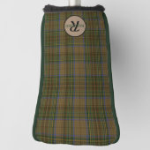 Kariertes Forest Green Brown Men-Monogram-Geschenk Golf Headcover (Rotieren 90)