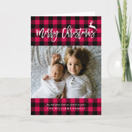 Kariertes Foto Feiertagskarte