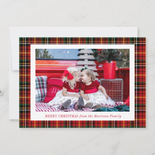 Kariertes Foto Feiertagskarte (Vorderseite)