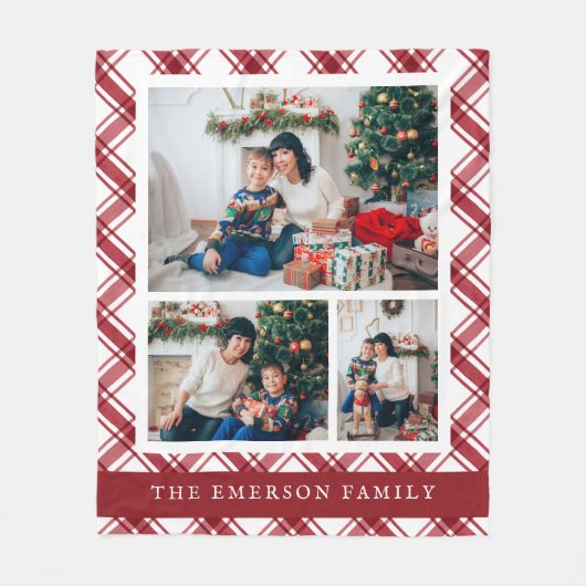 Kariertes Foto Fleecedecke (Vorderseite)