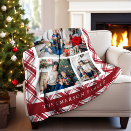 Kariertes Foto Fleecedecke