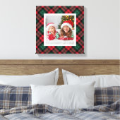 Kariertes Foto für Rot und Grün Leinwanddruck (Insitu (Schlafzimmer))