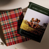 Kariertes Foto Geometrisches Weihnachtssilber Folien Feiertagskarte