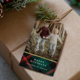 Kariertes Foto Geschenkanhänger