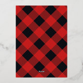 Kariertes Foto Gold Folien Feiertagskarte (Rückseite)