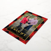 Kariertes Foto Gold Folien Feiertagskarte (Gedreht)