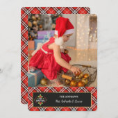 Kariertes Foto Grußkarte für den Urlaub Einladung (Vorne/Hinten)