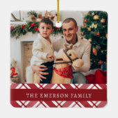 Kariertes Foto Keramikornament (Rückseite)