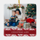 Kariertes Foto Keramikornament (Vorderseite)