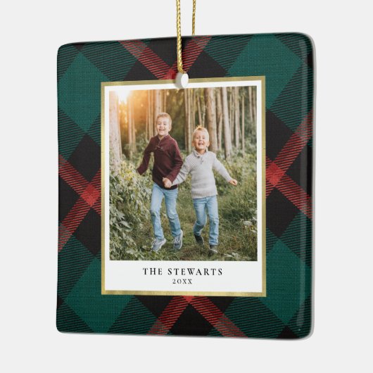 Kariertes Foto Keramikornament (Links)