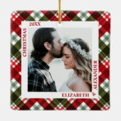 Kariertes Foto Keramikornament (Rückseite)