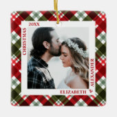 Kariertes Foto Keramikornament (Vorderseite)