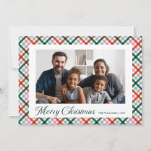 Kariertes Foto Moderne Weihnachtskarte