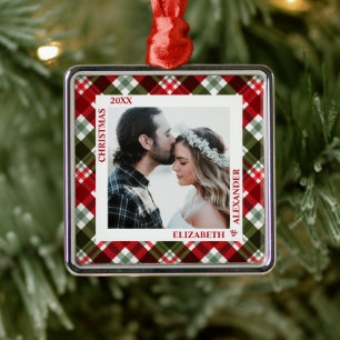Kariertes Foto Ornament Aus Metall