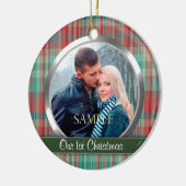 Kariertes Foto-Template für Weihnachten Keramik Ornament (Links)