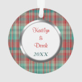 Kariertes Foto-Template für Weihnachten Ornament (Rückseite)