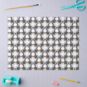 Kariertes Fußball-Muster in Schwarz-weiß und grau Seidenpapier (Basteln)