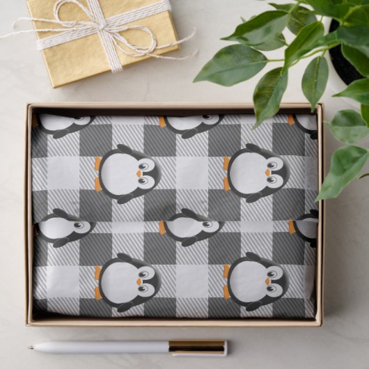 Kariertes Fußball-Muster in Schwarz-weiß und grau Seidenpapier (Geschenk)