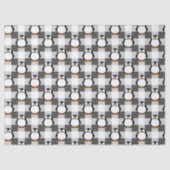 Kariertes Fußball-Muster in Schwarz-weiß und grau Seidenpapier (Vorderseite)