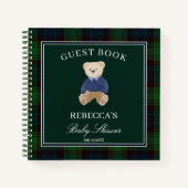 Kariertes Gästebuch für Babydusche Notizblock (Vorderseite)