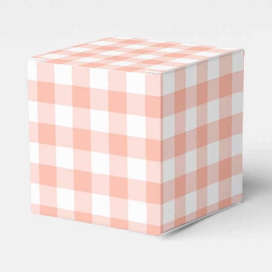 Kariertes Gastgeschenk von Pale Orange Gingham Geschenkschachtel (Vorderseite)
