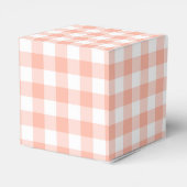 Kariertes Gastgeschenk von Pale Orange Gingham Geschenkschachtel (Rückseite)