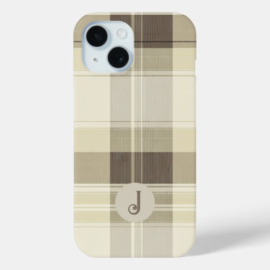Kariertes Gehäuse für Beige und Braun Case-Mate iPhone Hülle (Rückseite)