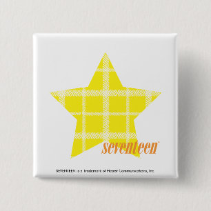 Kariertes Gelb 4 Button