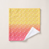 Kariertes gelbes Farbverlauf Badhandtuch Set (Waschlappen)