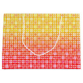 Kariertes gelbes Farbverlauf Große Geschenktüte (Vorderseite)