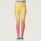 Kariertes gelbes Farbverlauf Leggings (Vorderseite)