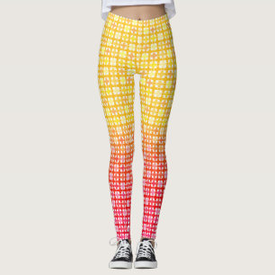 Kariertes gelbes Farbverlauf Leggings