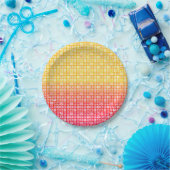 Kariertes gelbes Farbverlauf Pappteller (Party)